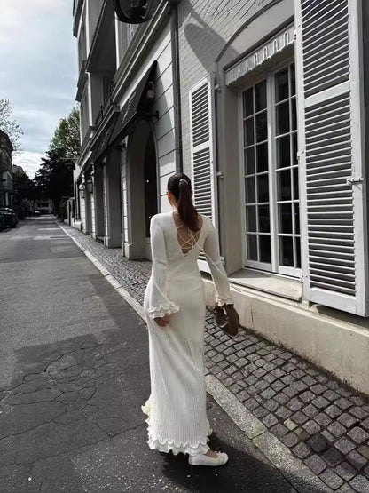 "Belle" Langarm Maxikleid