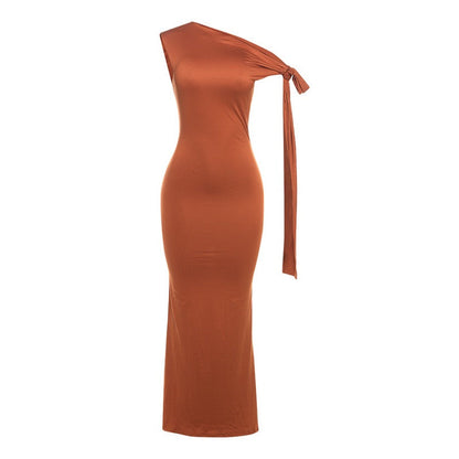 "Thea" One-Shoulder Maxikleid