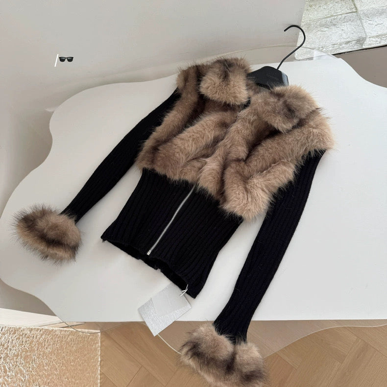 "Elena" Cardigan mit Fell