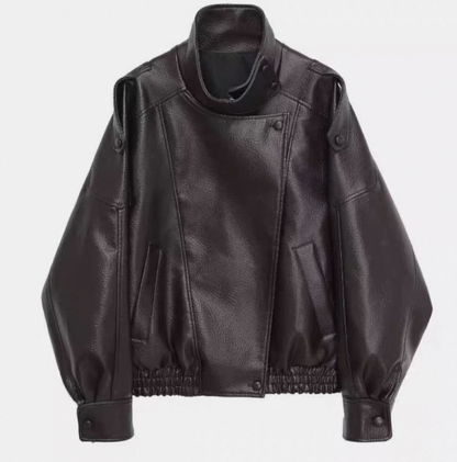 "Lara" Oversize Lederjacke