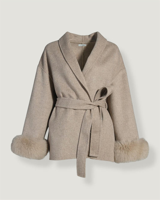 "Celine" Kurzmantel mit Fell