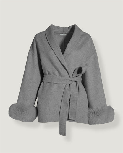 "Celine" Kurzmantel mit Fell