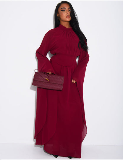 Abaya mit Stehkragen und ausgestellten Ärmeln