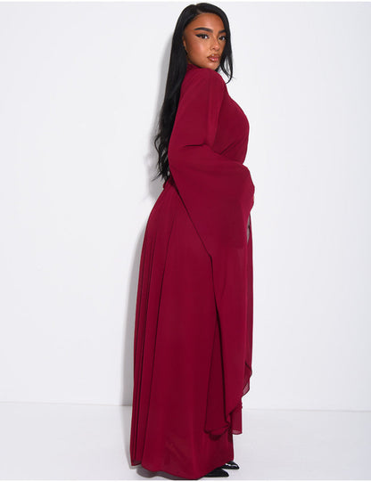 Abaya mit Stehkragen und ausgestellten Ärmeln